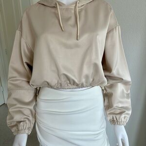 NWT Zara Satin Hoodie Top Size Small